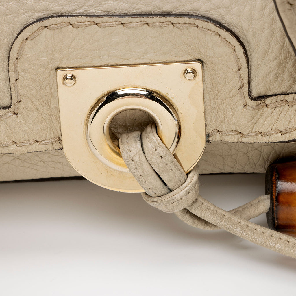 Gucci Guccissima Leather Bamboo Indy Large Satchel (SHF-M8NqdH)