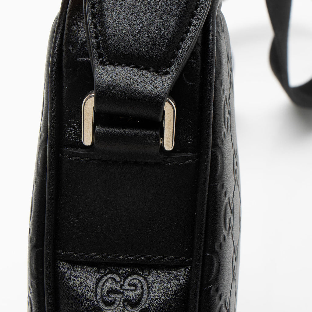 Gucci Guccissima Leather Emblem Small Crossbody