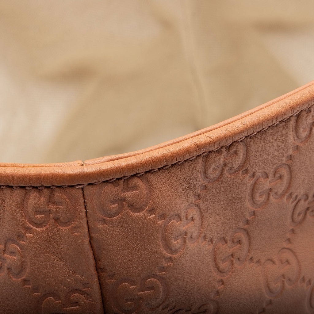 Gucci Guccissima Leather Heart Bit Charm Medium Tote
