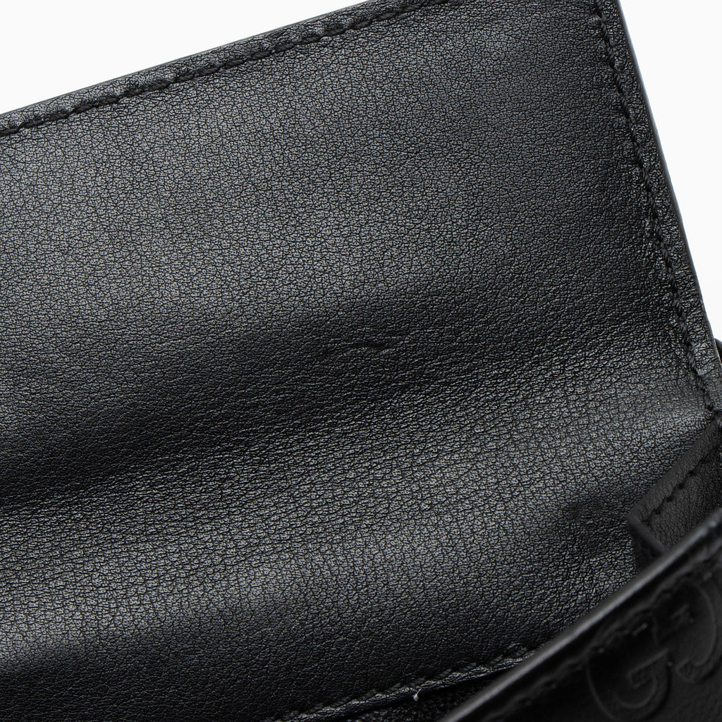Gucci Guccissima Leather Heart Script Continental Wallet