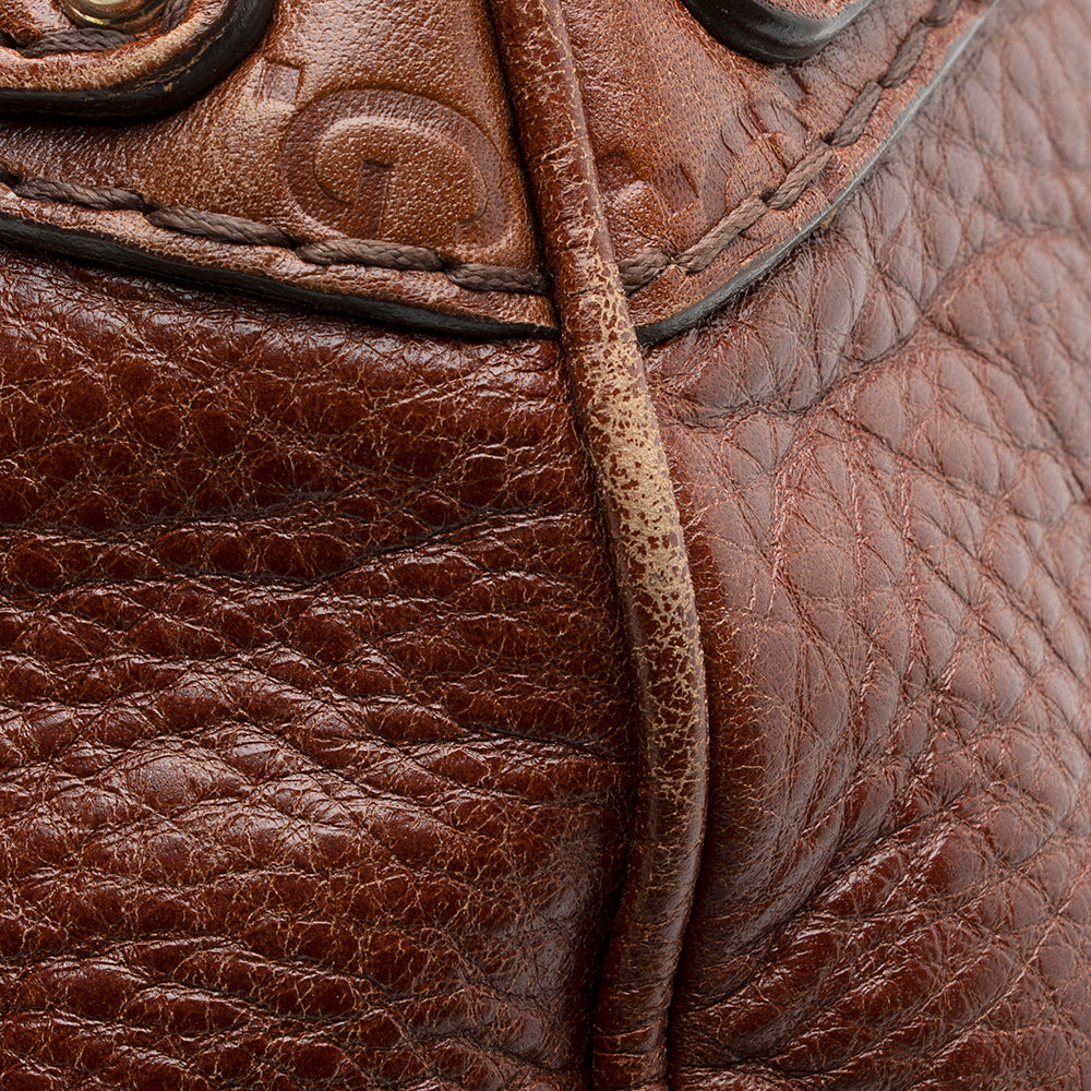 Gucci Guccissima Leather Indy Large Satchel (SHF-19577)
