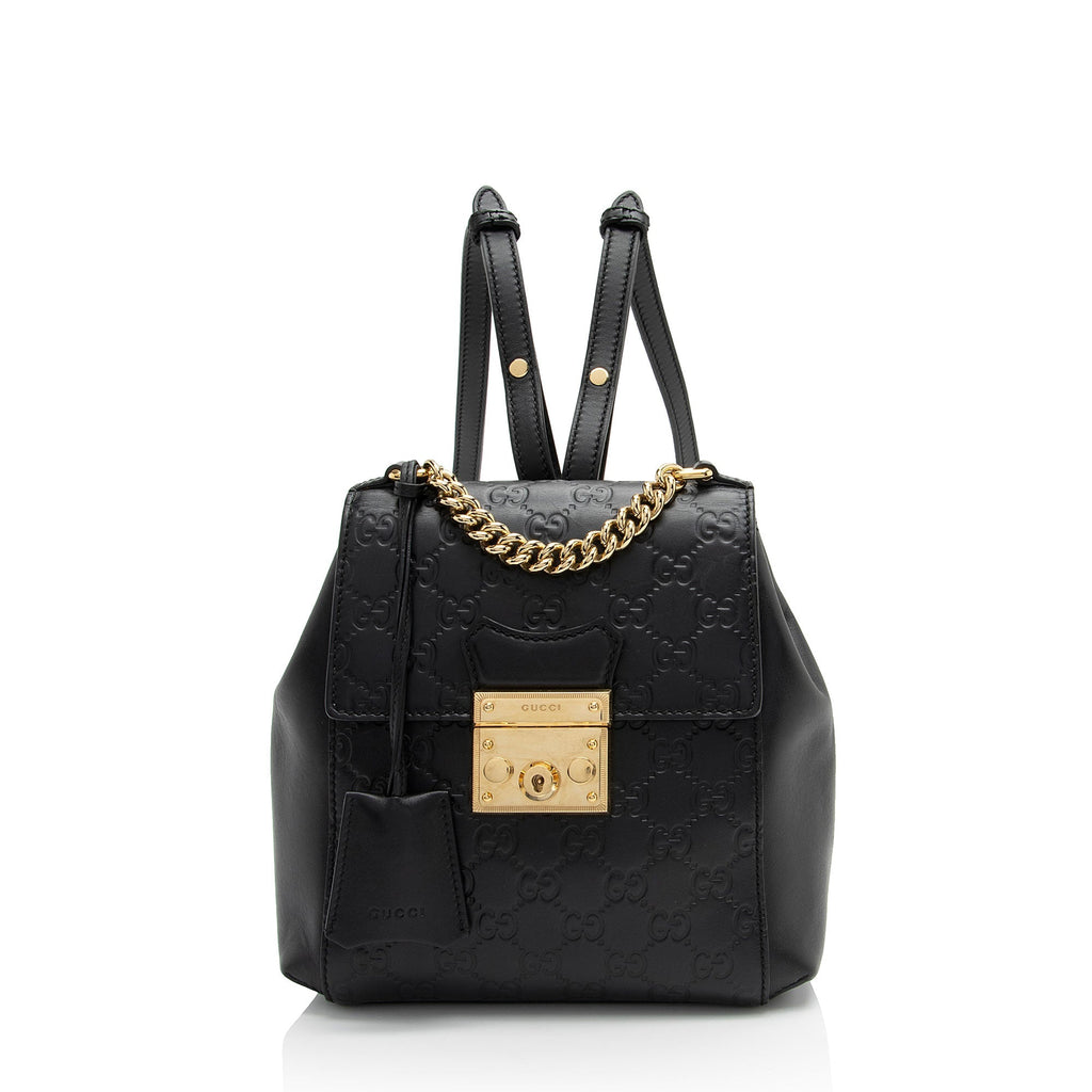 Gucci Guccissima Leather Padlock Backpack