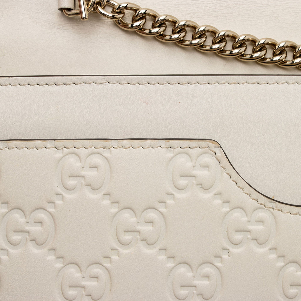 Gucci Guccissima Leather Signature Bow Mini Wallet On Chain Bag (SHF-fAYnZO)