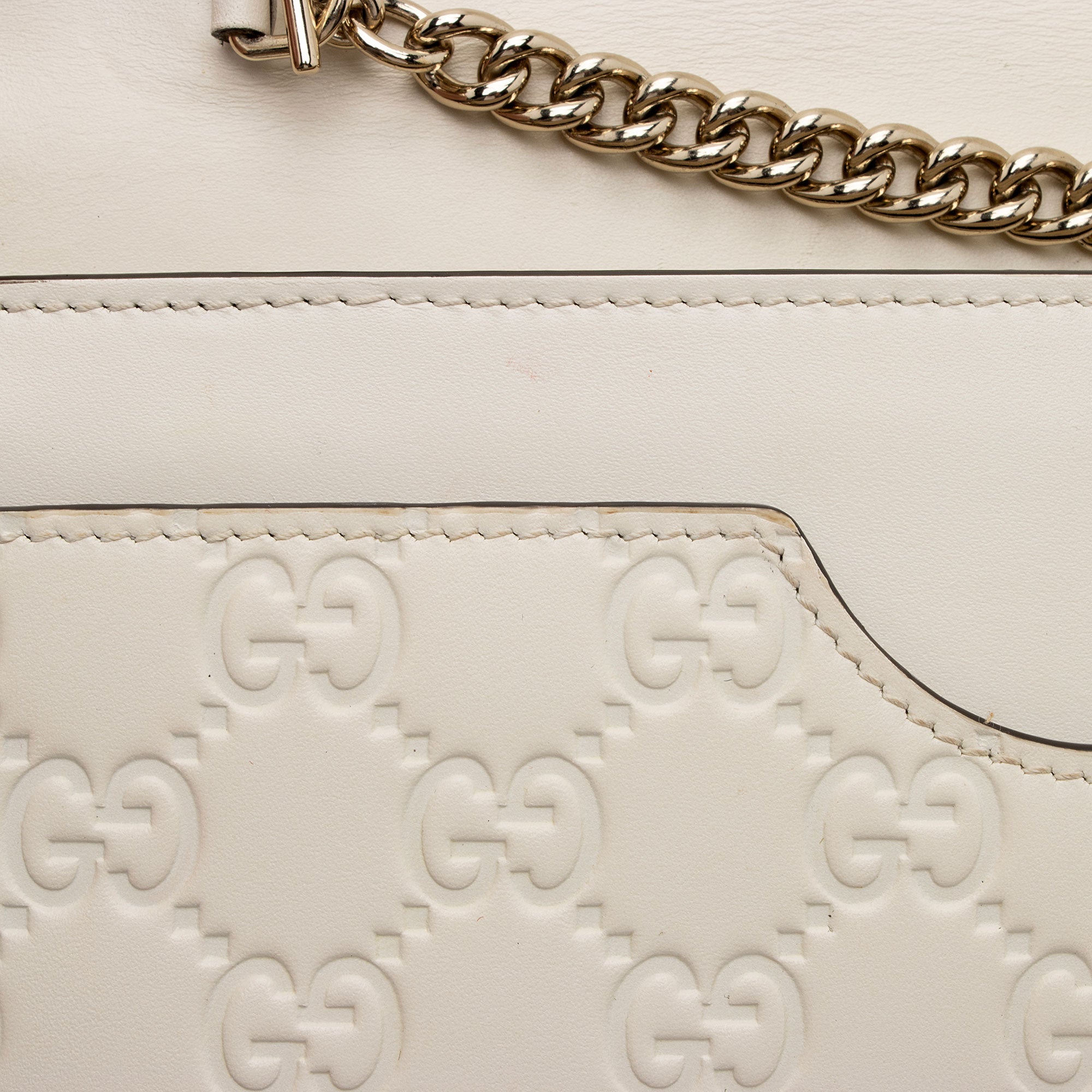 Gucci Guccissima Leather Signature Bow Mini Wallet On Chain Bag (SHF-fAYnZO)