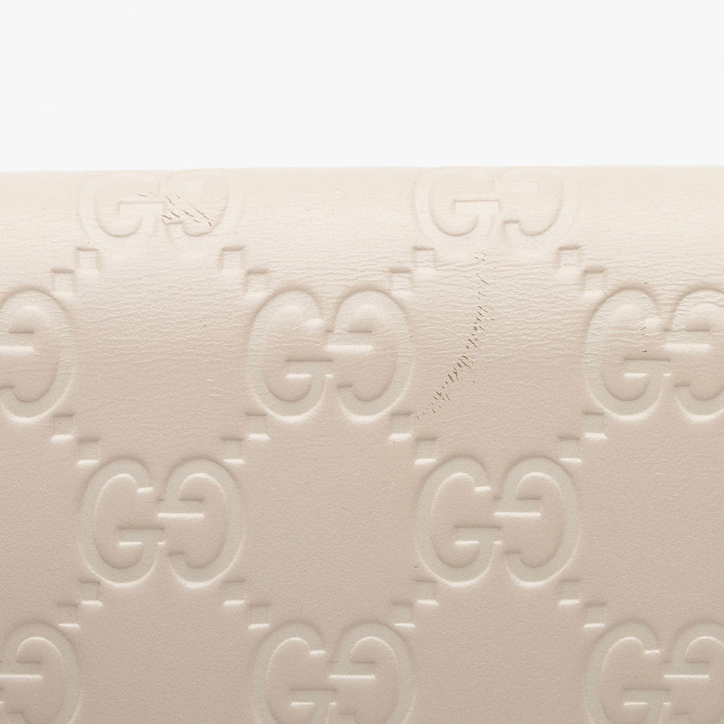 Gucci Guccissima Leather Signature Bow Mini Wallet On Chain Bag (SHF-fAYnZO)