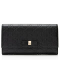 Gucci Guccissima Leather Signature Bow Continental Wallet