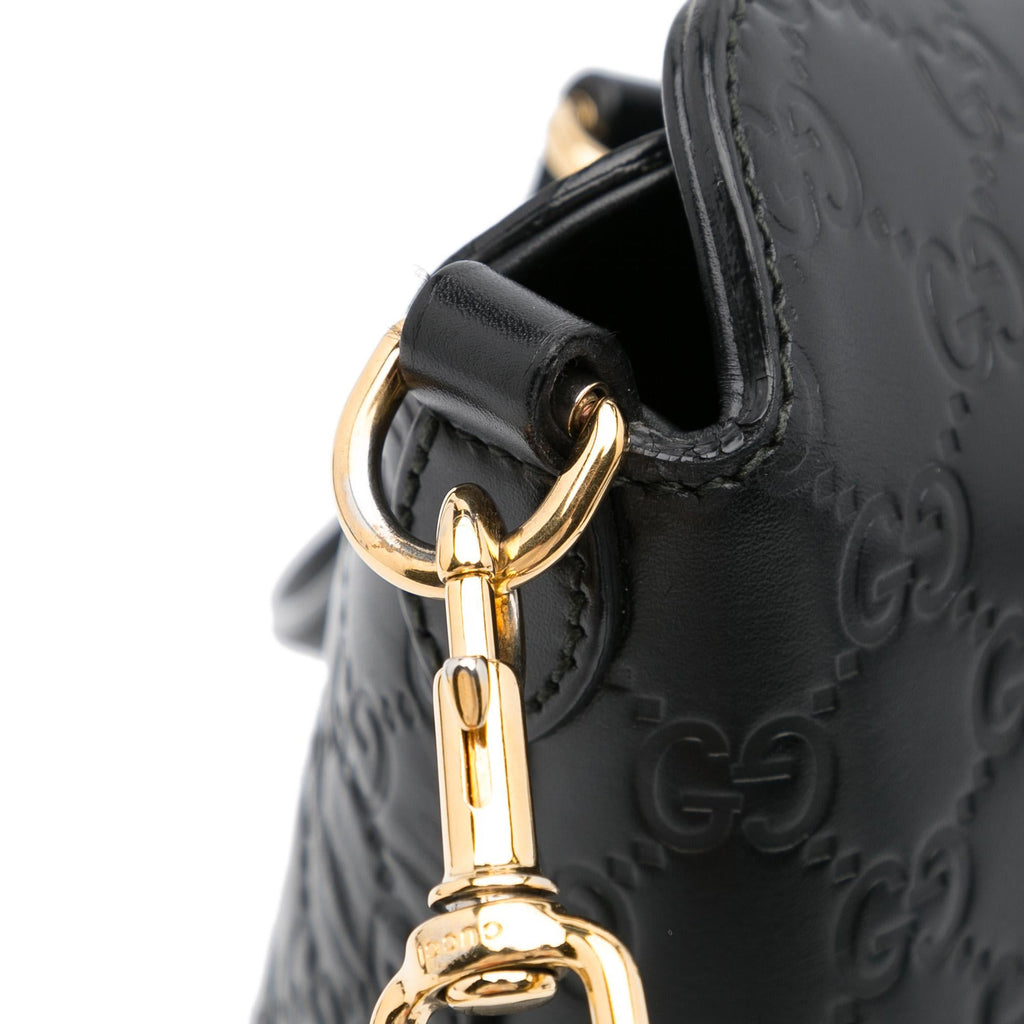 Gucci Guccissima Signature Linea A Foldover Satchel (SHG-VFVOAb)