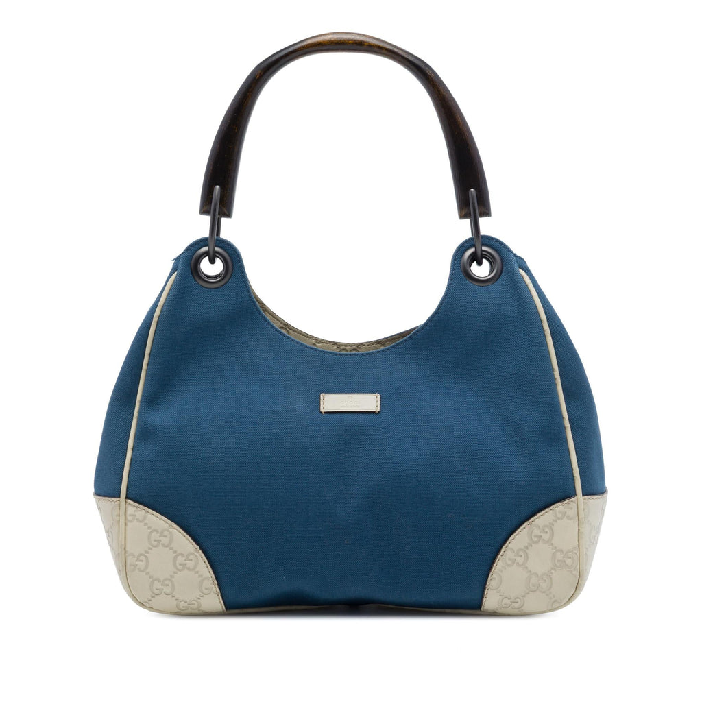 Gucci Guccissima Trimmed Canvas Colbert Shoulder Bag