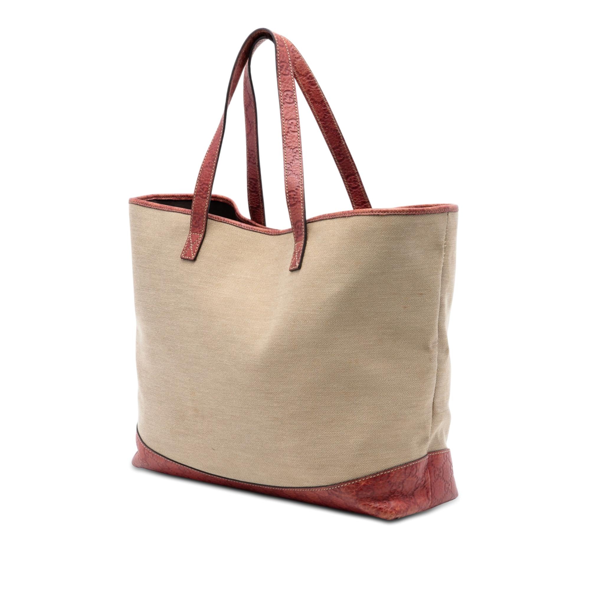 Gucci Guccissima Trimmed Canvas Tote