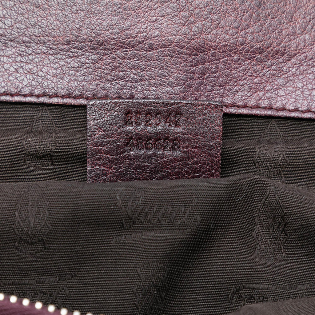 Gucci Guccissima Trimmed Leather Bamboo Libeccio Tote