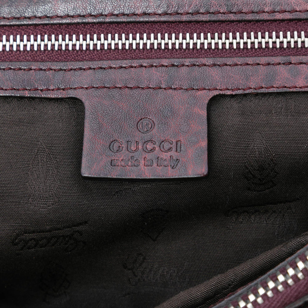 Gucci Guccissima Trimmed Leather Bamboo Libeccio Tote
