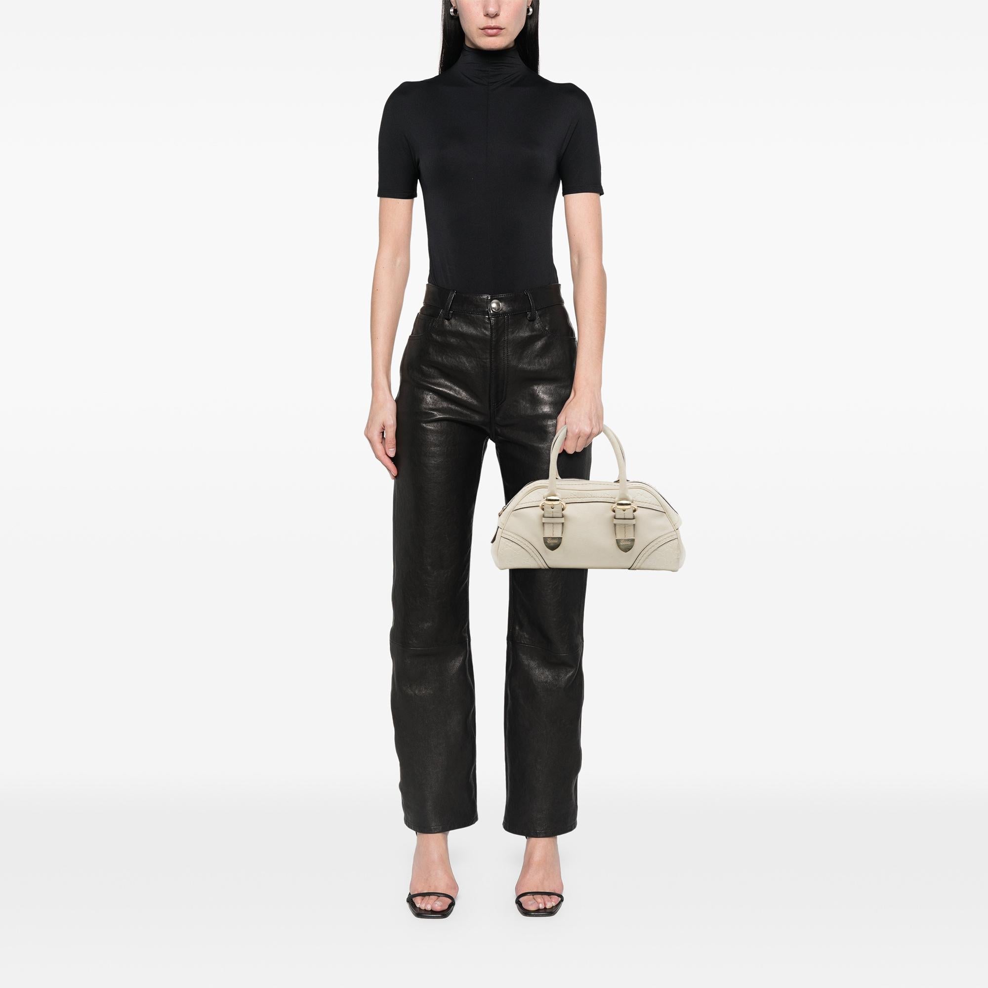 Gucci Guccissima Trimmed Leather Signoria Handbag