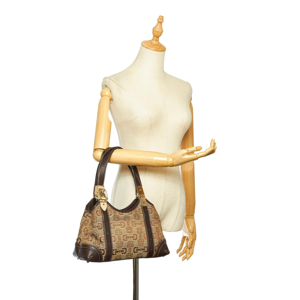 Gucci Horsebit Canvas Shoulder Bag (SHG-37760)