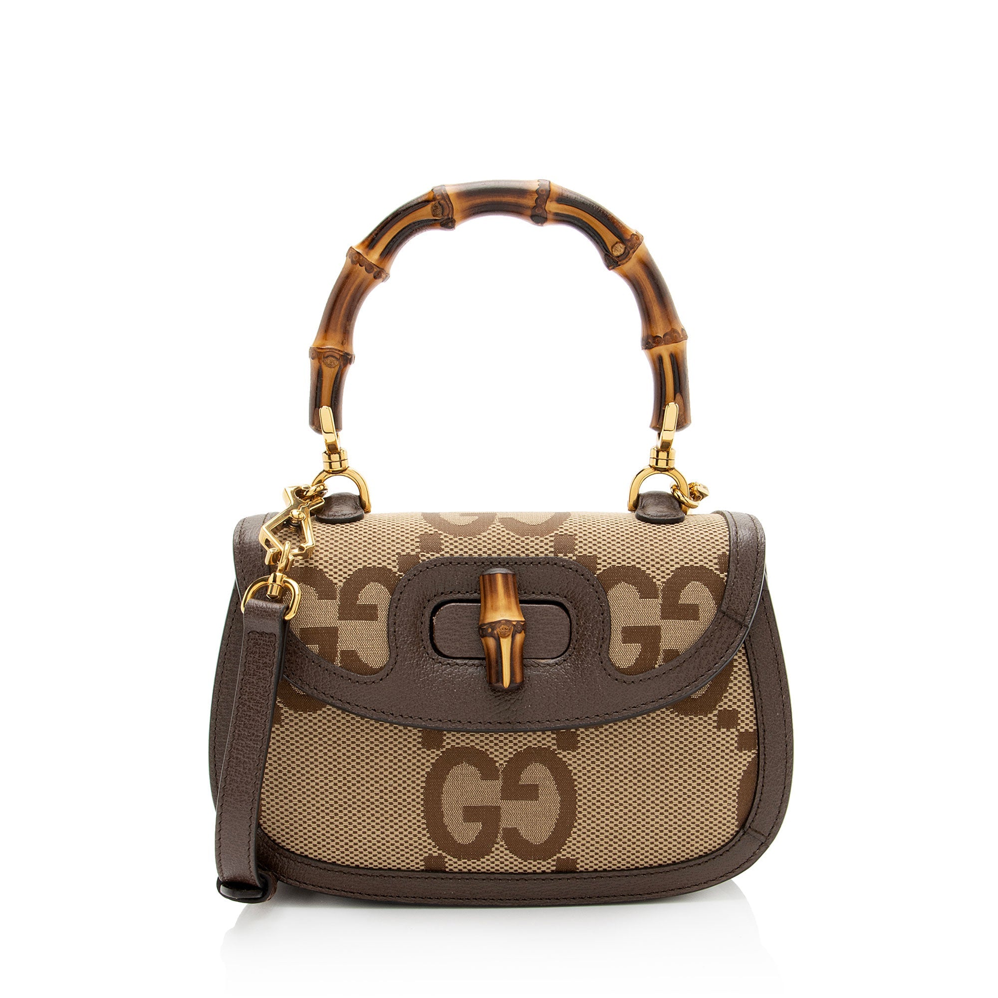 Gucci Jumbo GG Canvas Bamboo 1947 Small Top Handle