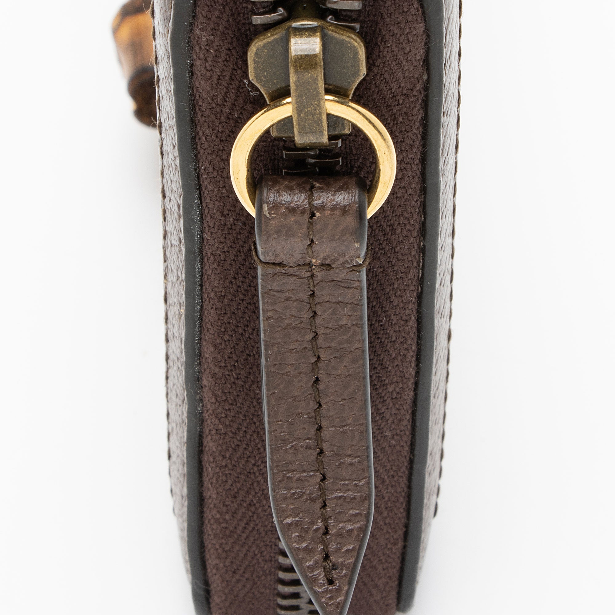 Gucci Jumbo GG Canvas Bamboo Diana Zip Around Wallet