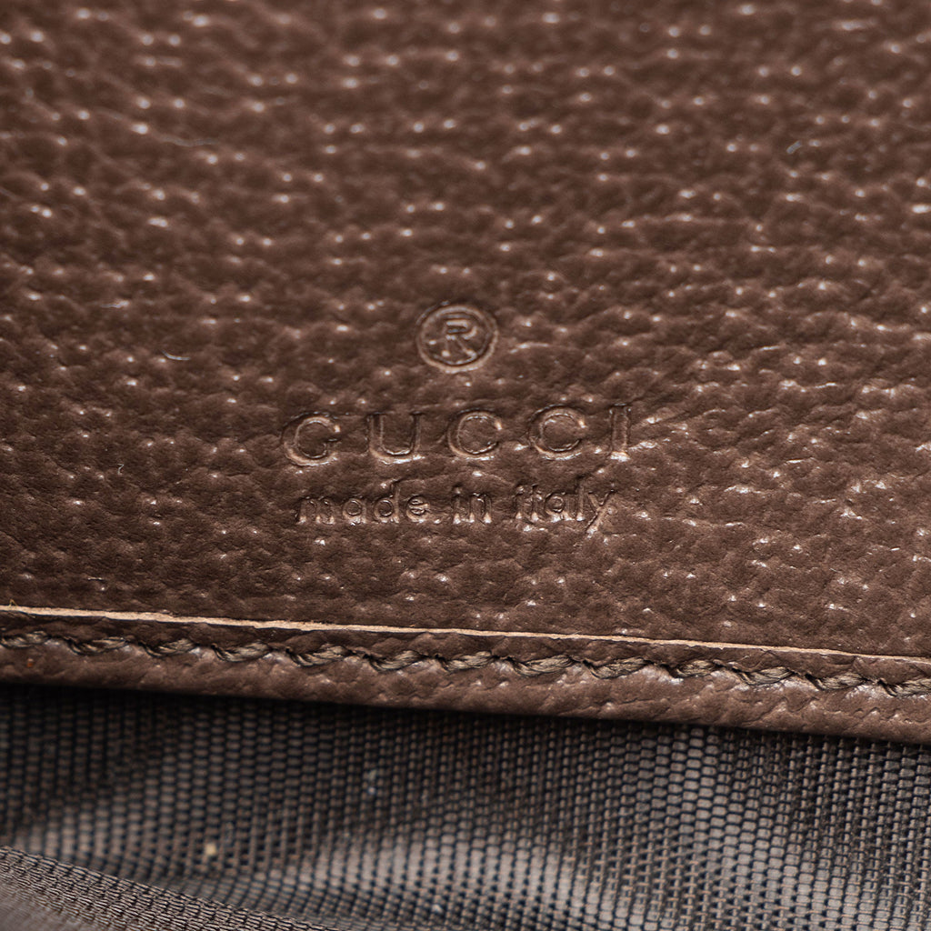 Gucci Jumbo GG Canvas Bamboo Diana Zip Around Wallet