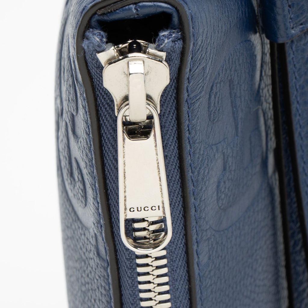 Gucci Jumbo GG Embossed Leather Medium Messenger
