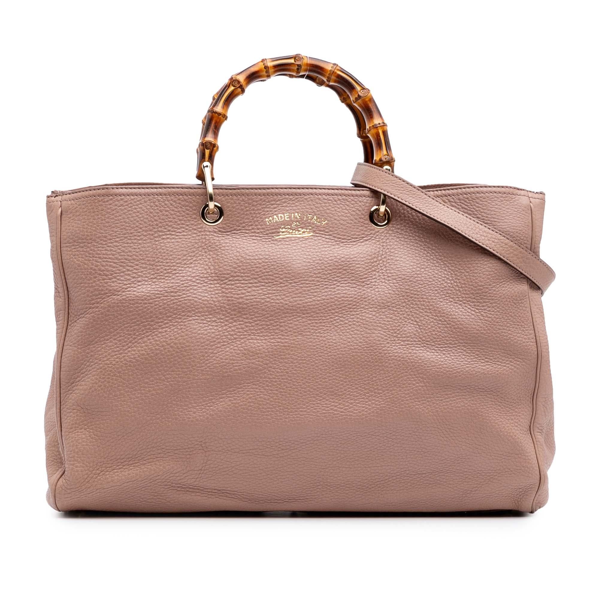 Gucci Large Calfskin Bamboo Shopper Satchel