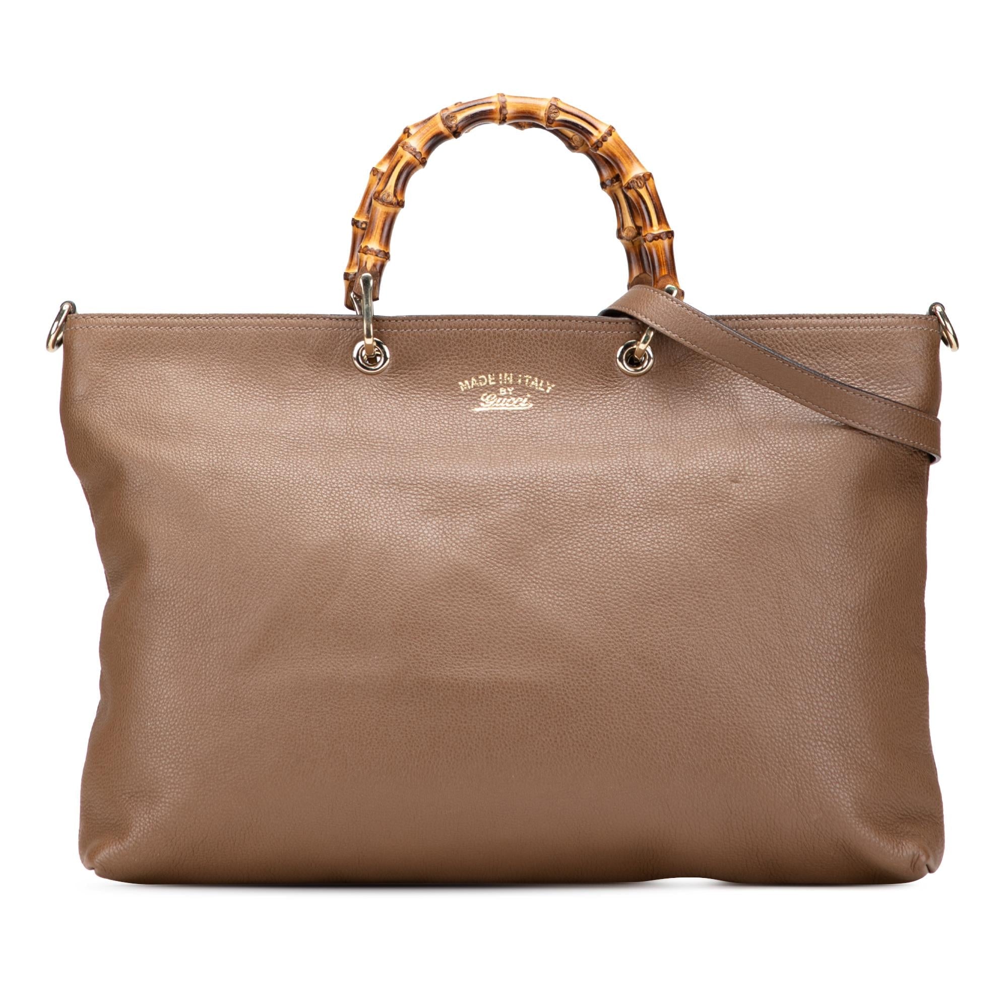 Gucci Large Calfskin Bamboo Shopper Satchel