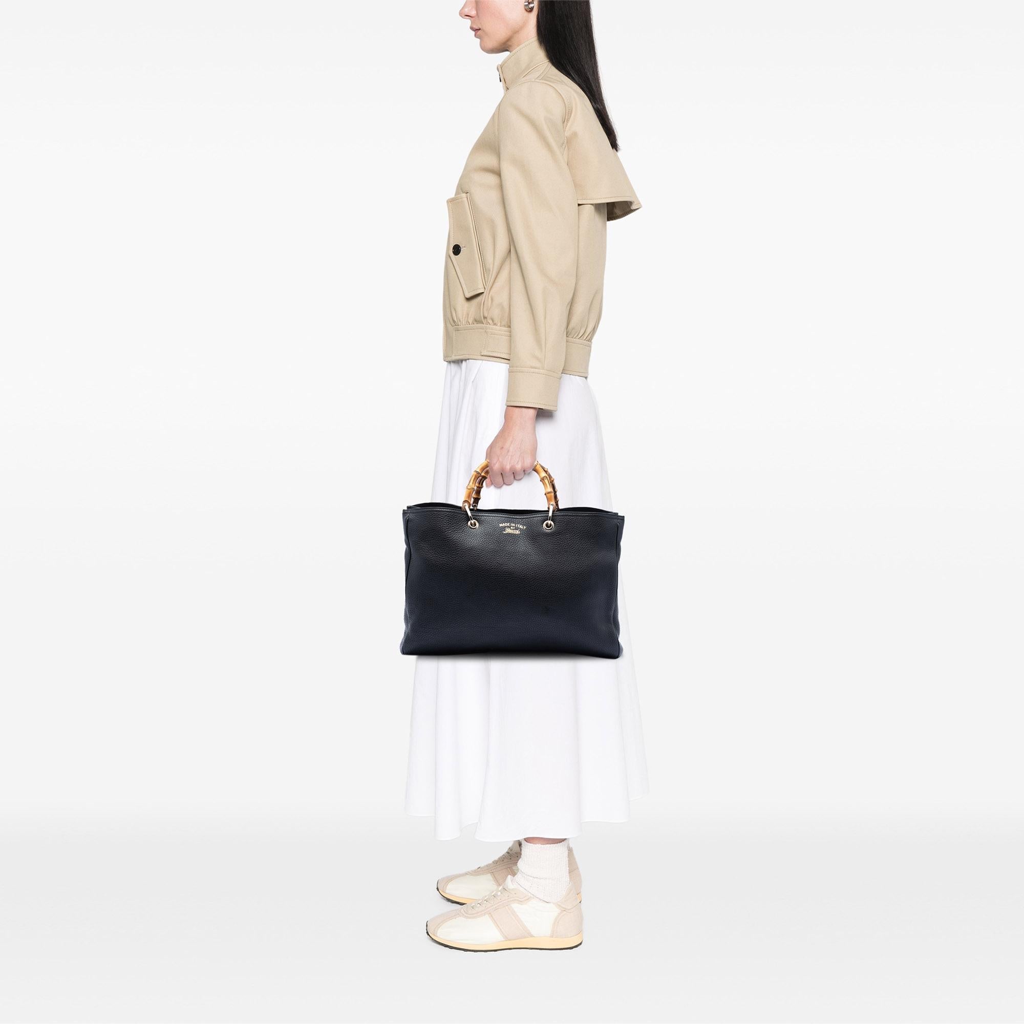 Gucci Large Calfskin Bamboo Shopper Satchel