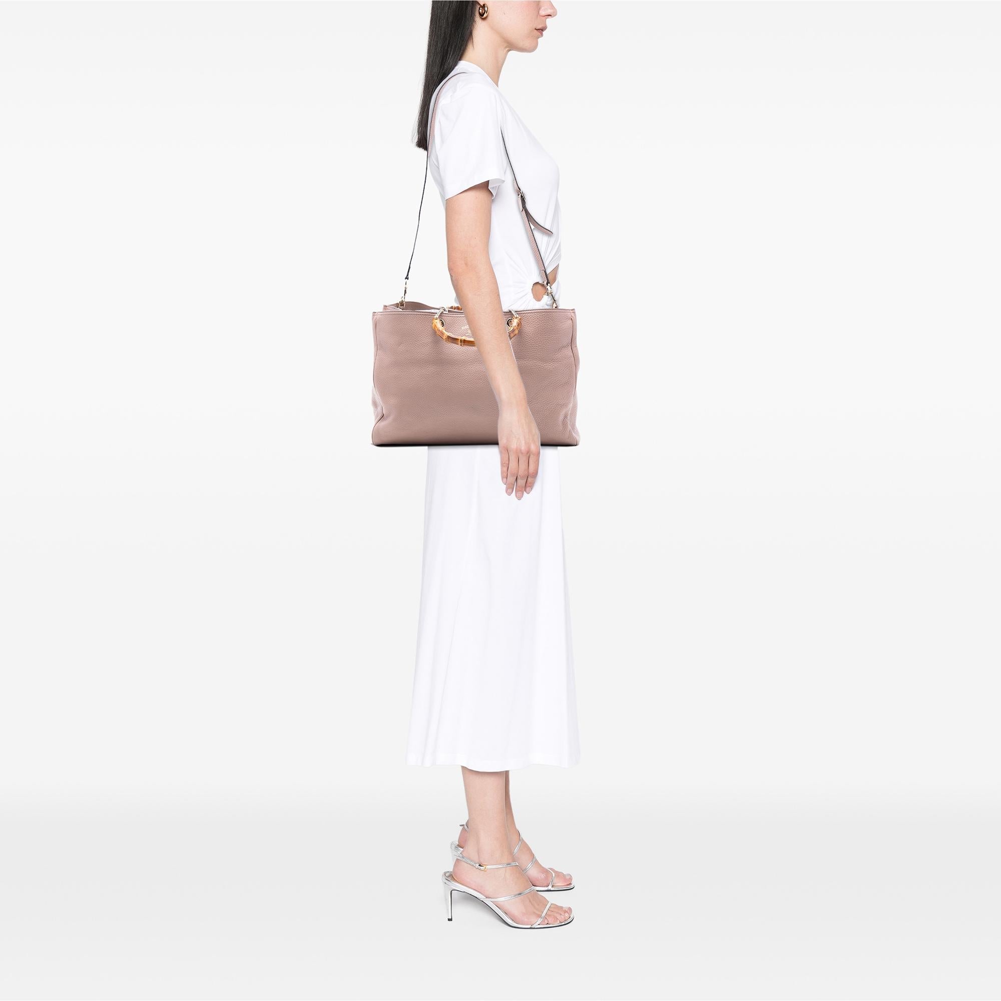 Gucci Large Calfskin Bamboo Shopper Satchel