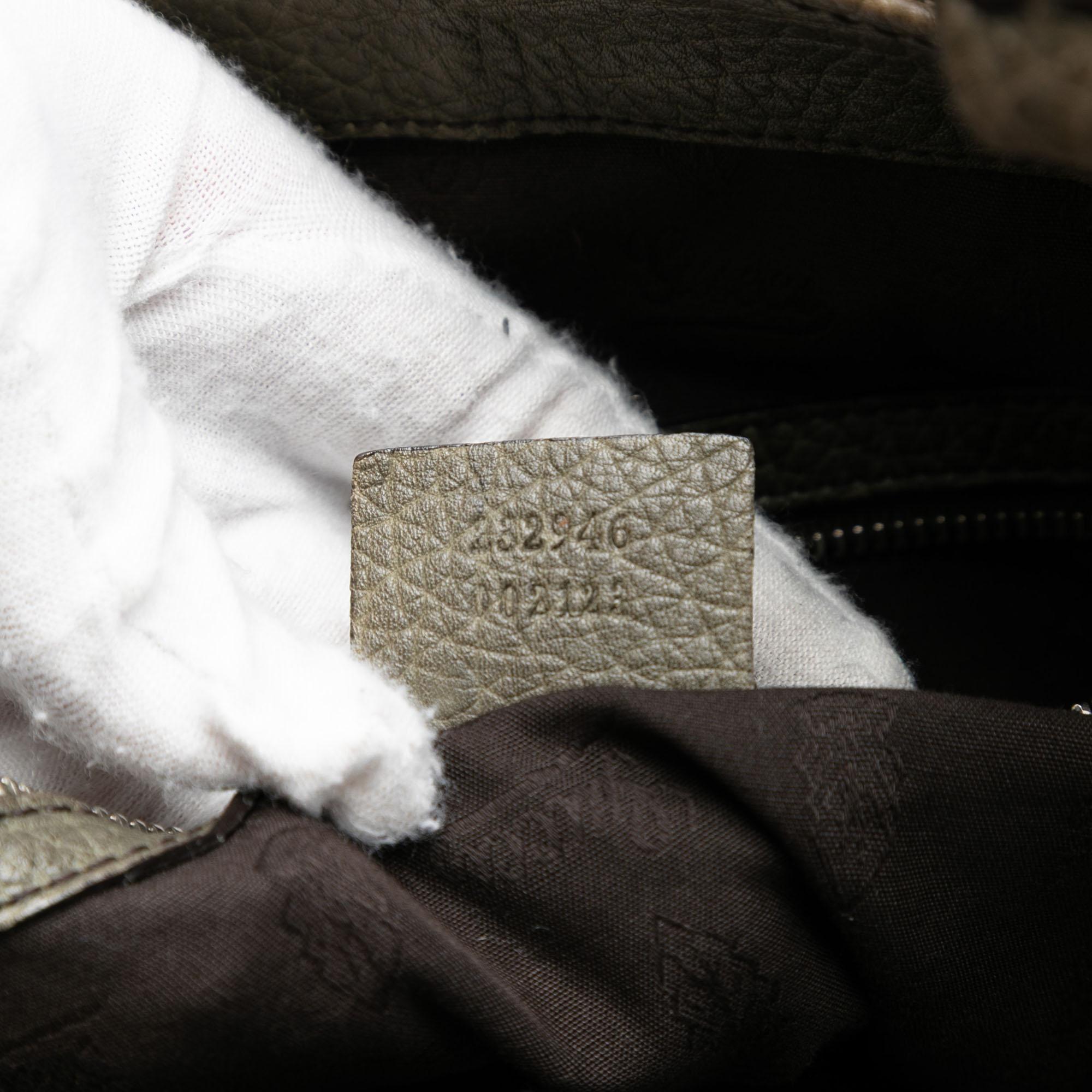 Gucci Large GG Canvas Bamboo Libeccio Tote