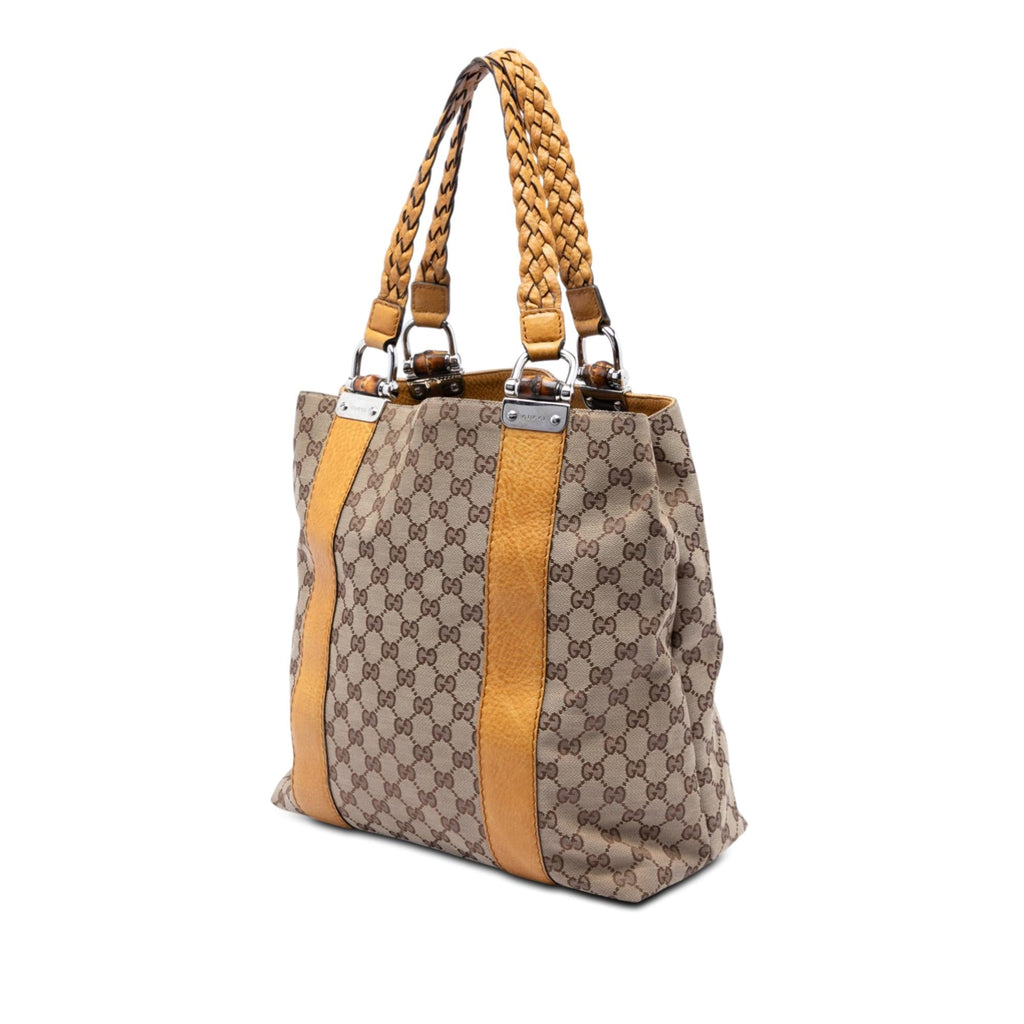 Gucci Large GG Canvas Bamboo Libeccio Tote
