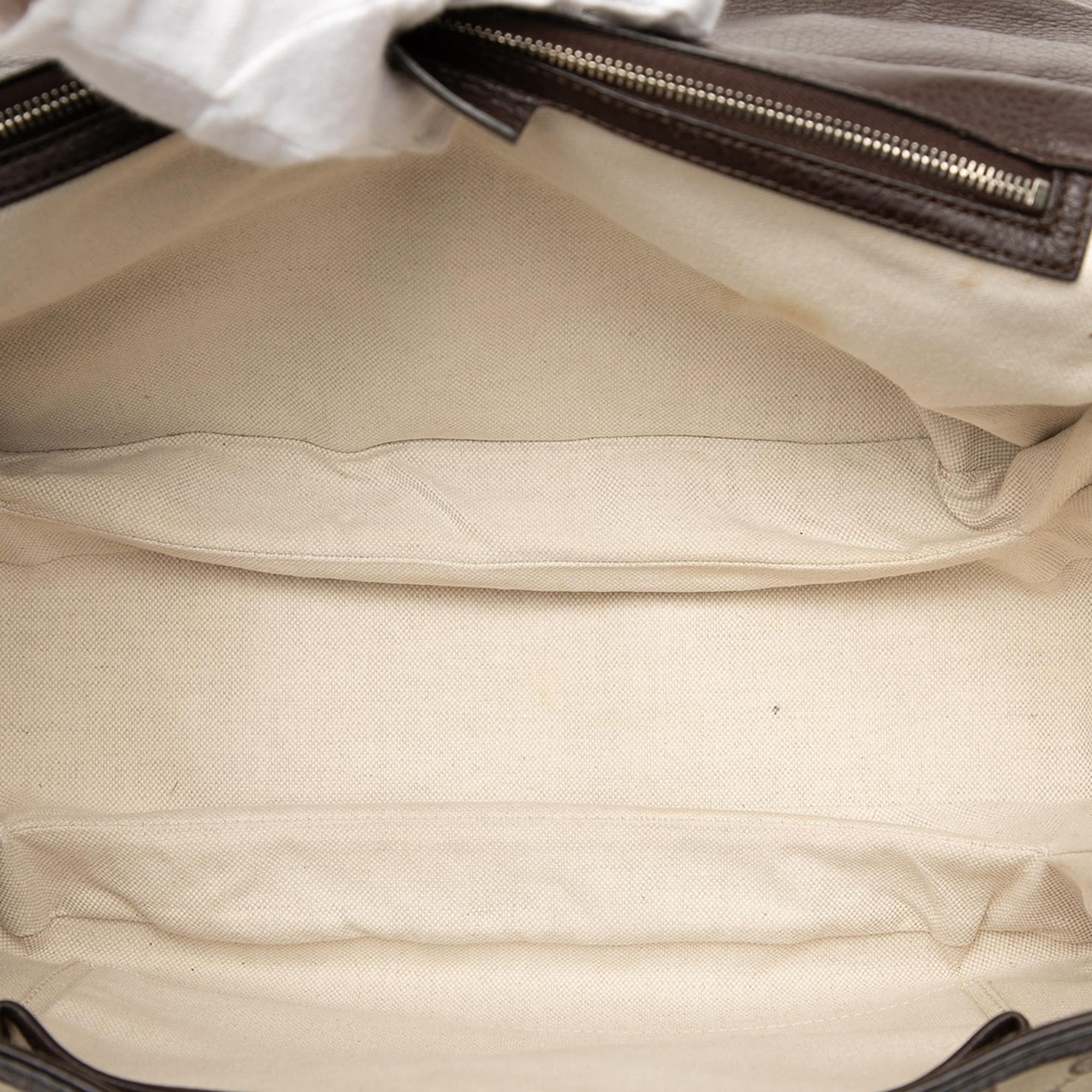 Gucci Large GG Canvas New Bamboo Top Handle Bag