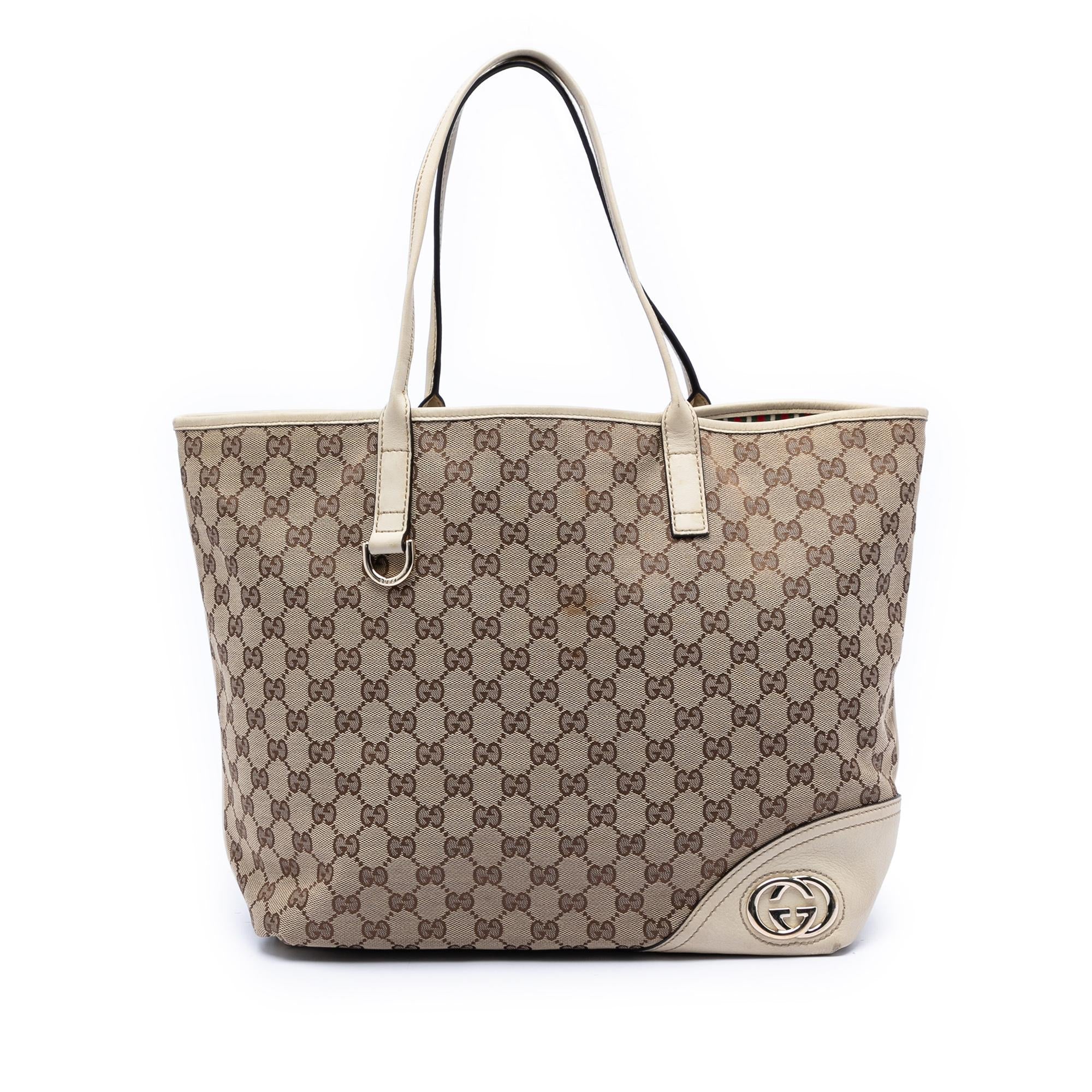 Gucci Large GG Canvas New Britt Tote