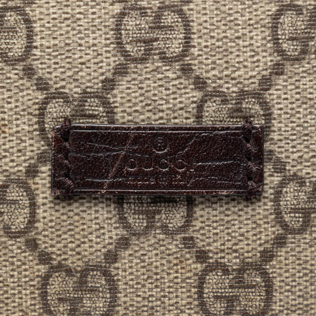 Gucci Large GG Supreme Double Buckle Flap Messenger Bag