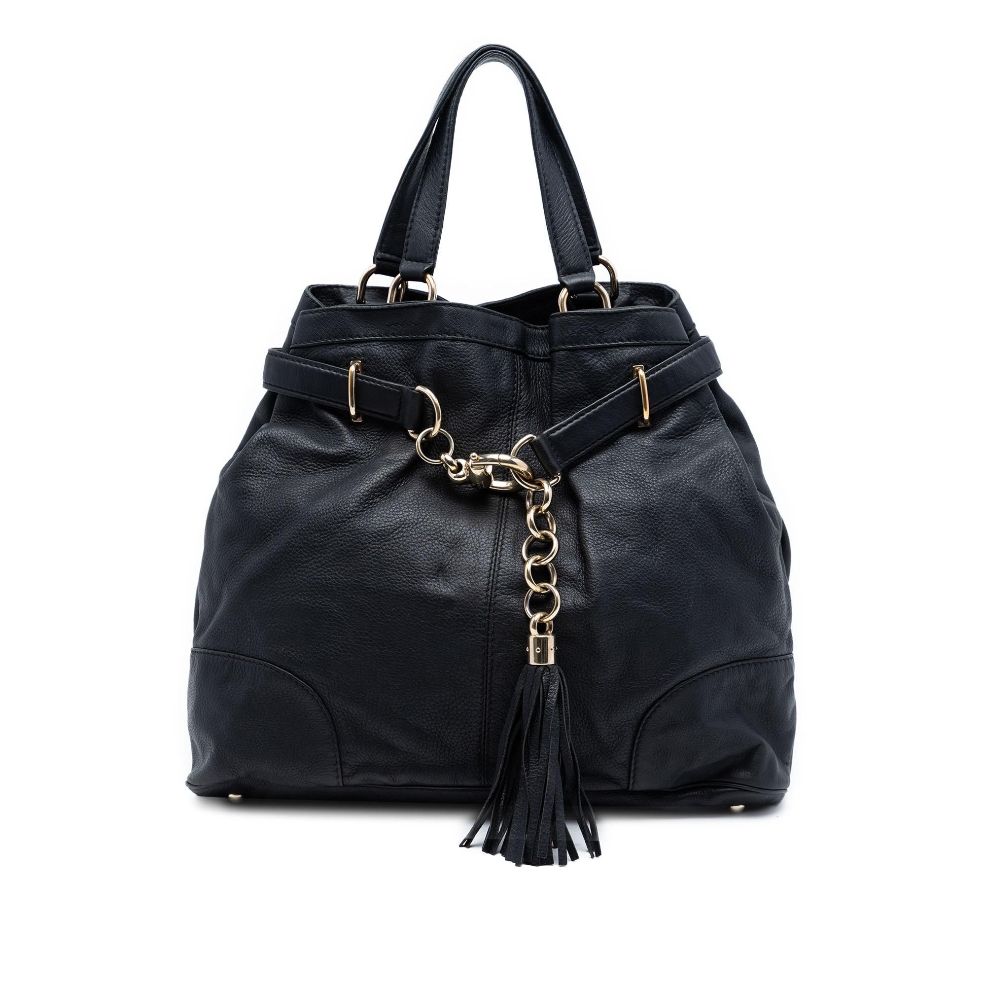 Gucci Large Leather Horsebit Sienna Tote