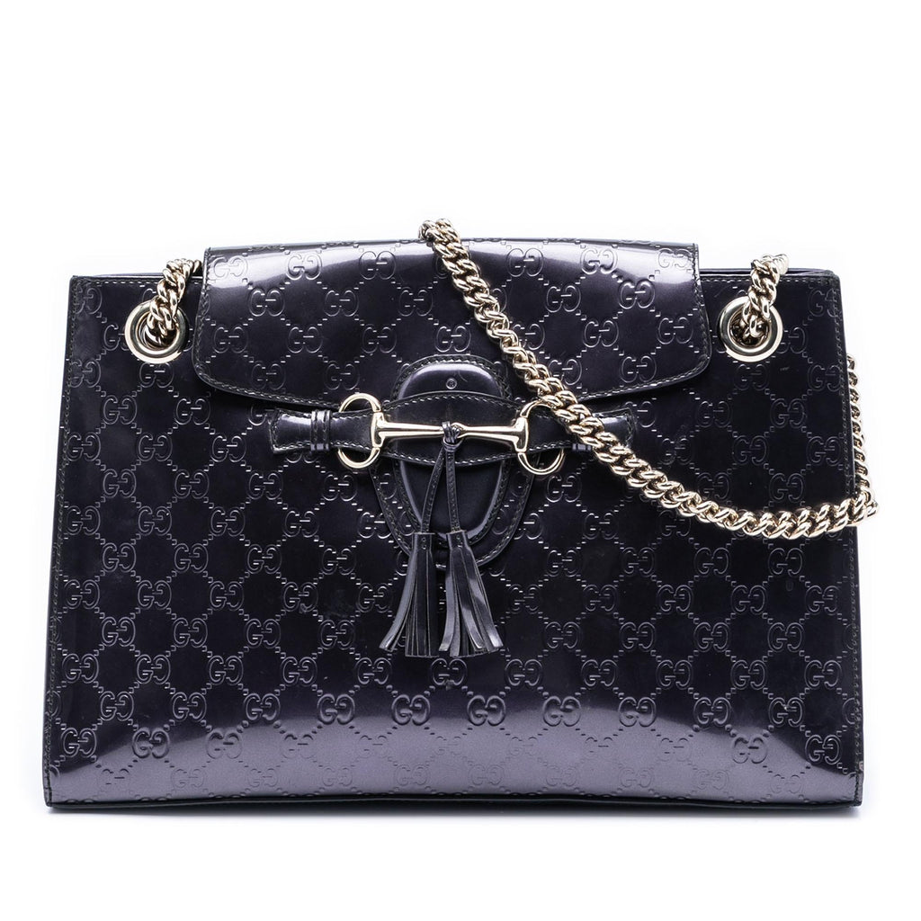 Gucci Large Patent Guccissima Emily Shoulder Bag