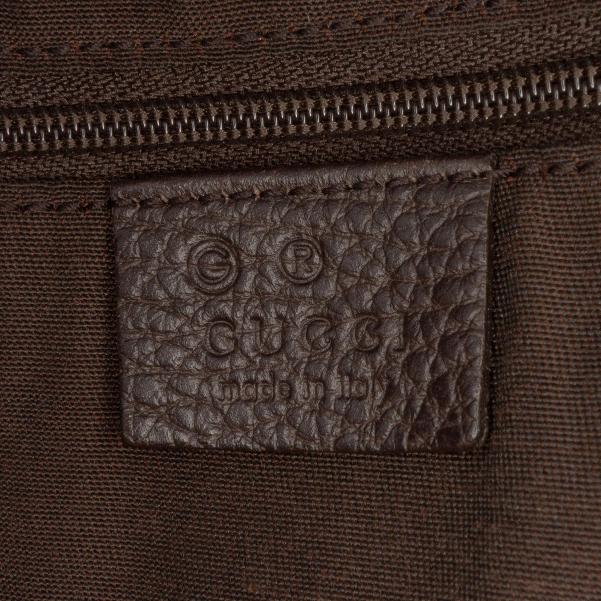 Gucci Large Pebbled Calfskin Bamboo Bar Tote