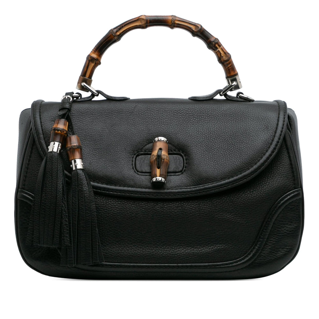 Gucci Large Pebbled Calfskin New Bamboo Top Handle Bag