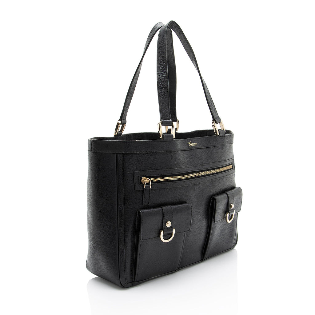 Gucci Leather Abbey Pocket Tote