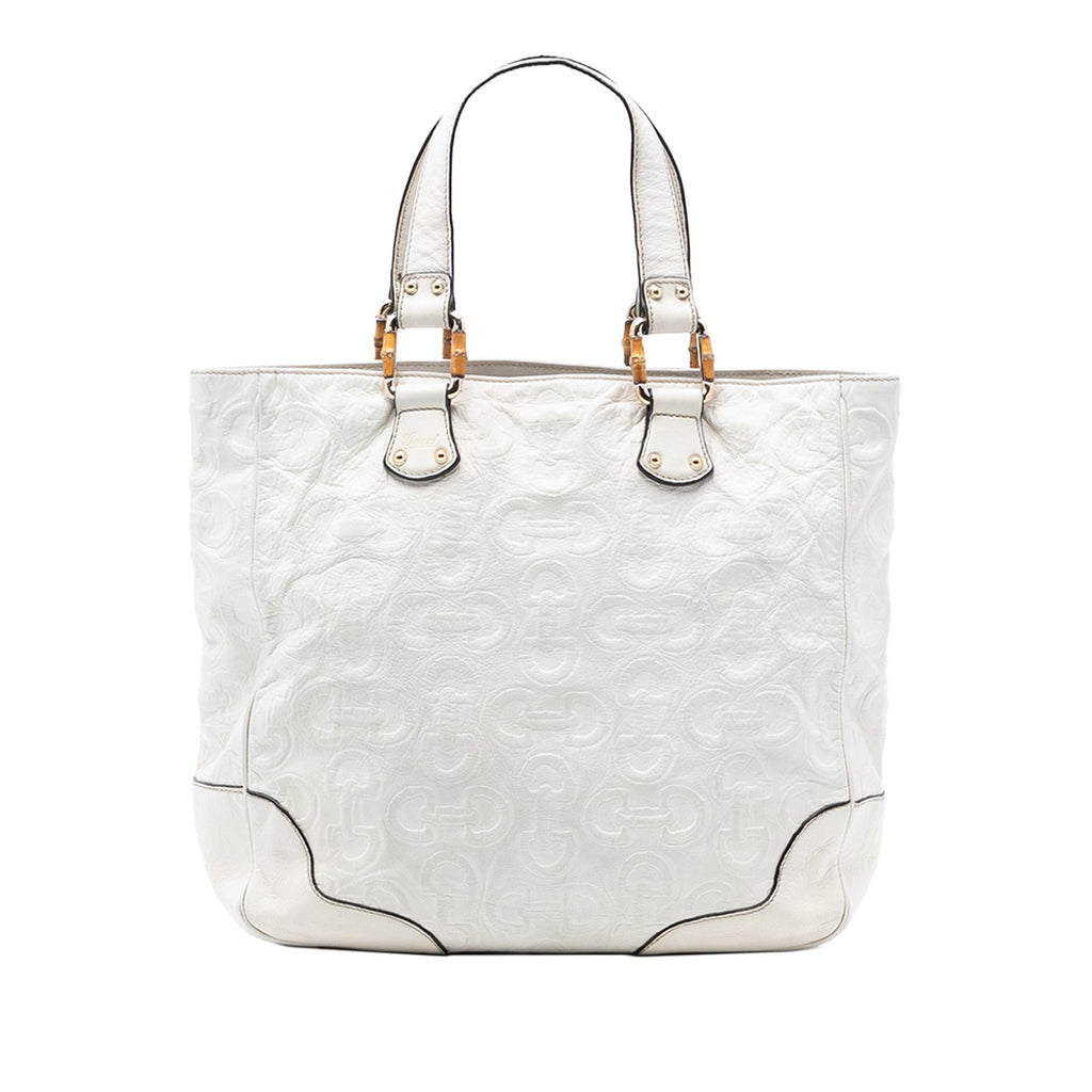 Gucci Leather Bamboo Horsebit Tote