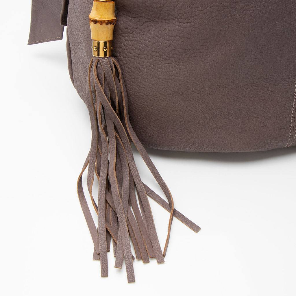 Gucci Leather Bamboo Jungle Medium Hobo
