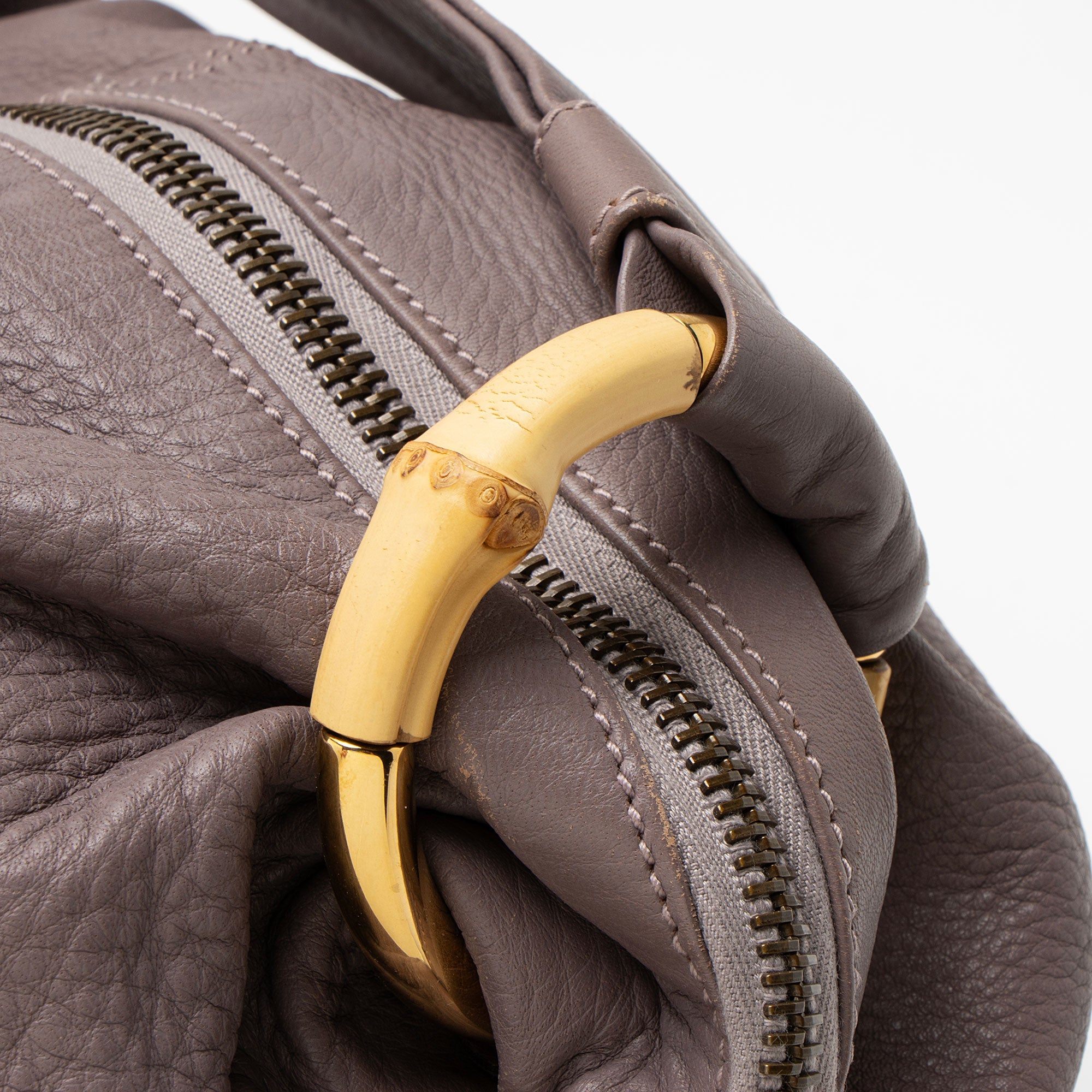 Gucci Leather Bamboo Jungle Medium Hobo