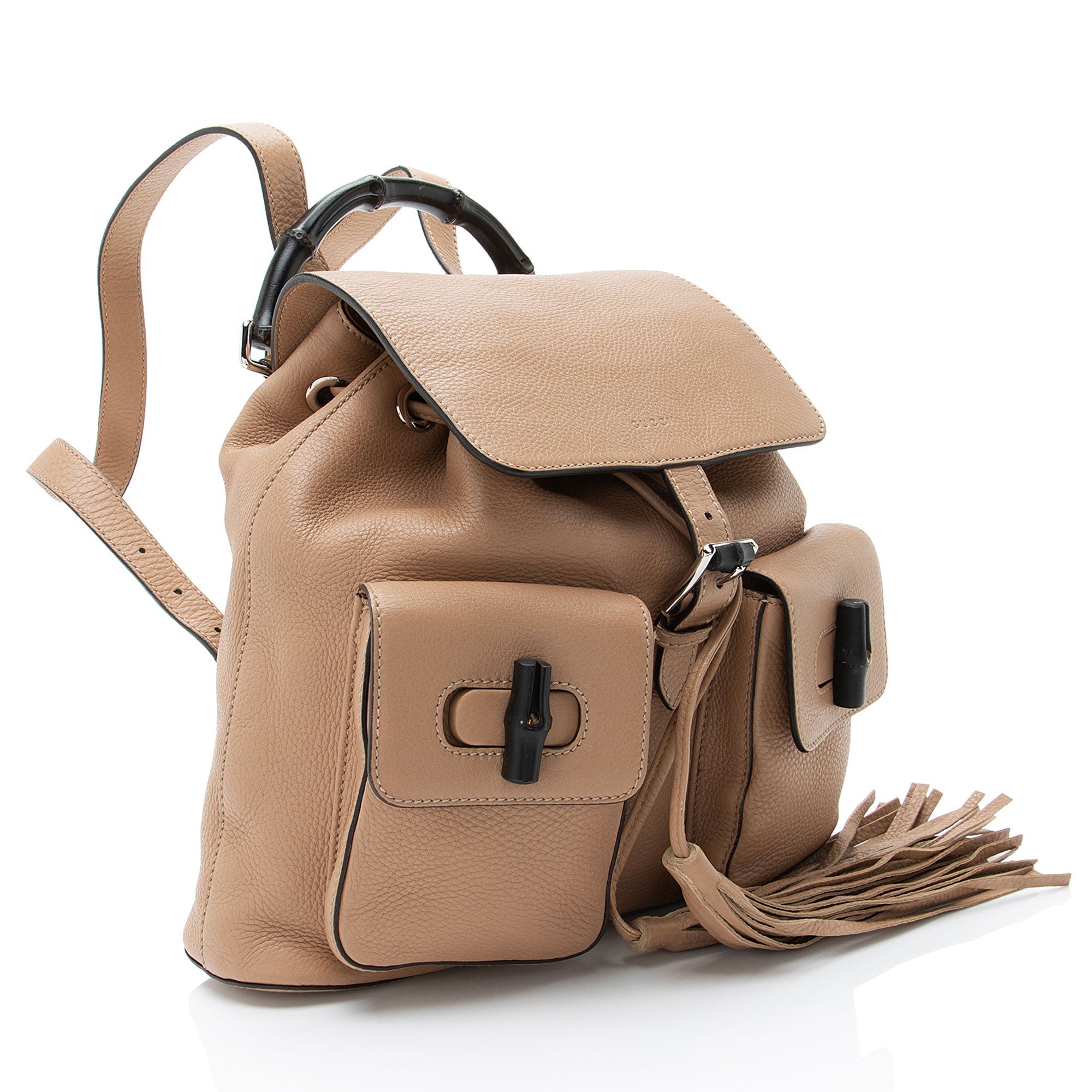 Gucci Leather Bamboo Medium Backpack