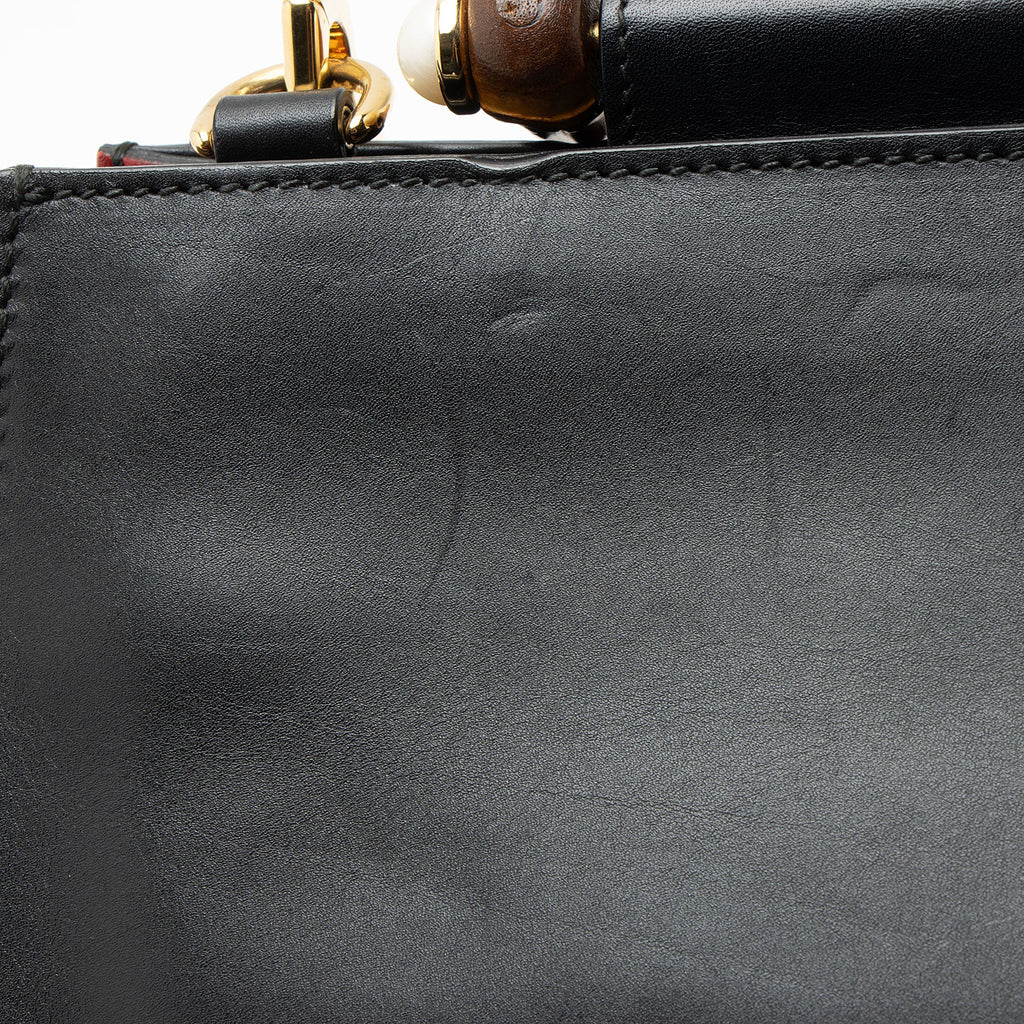 Gucci Leather Bamboo Nymphaea Medium Top Handle
