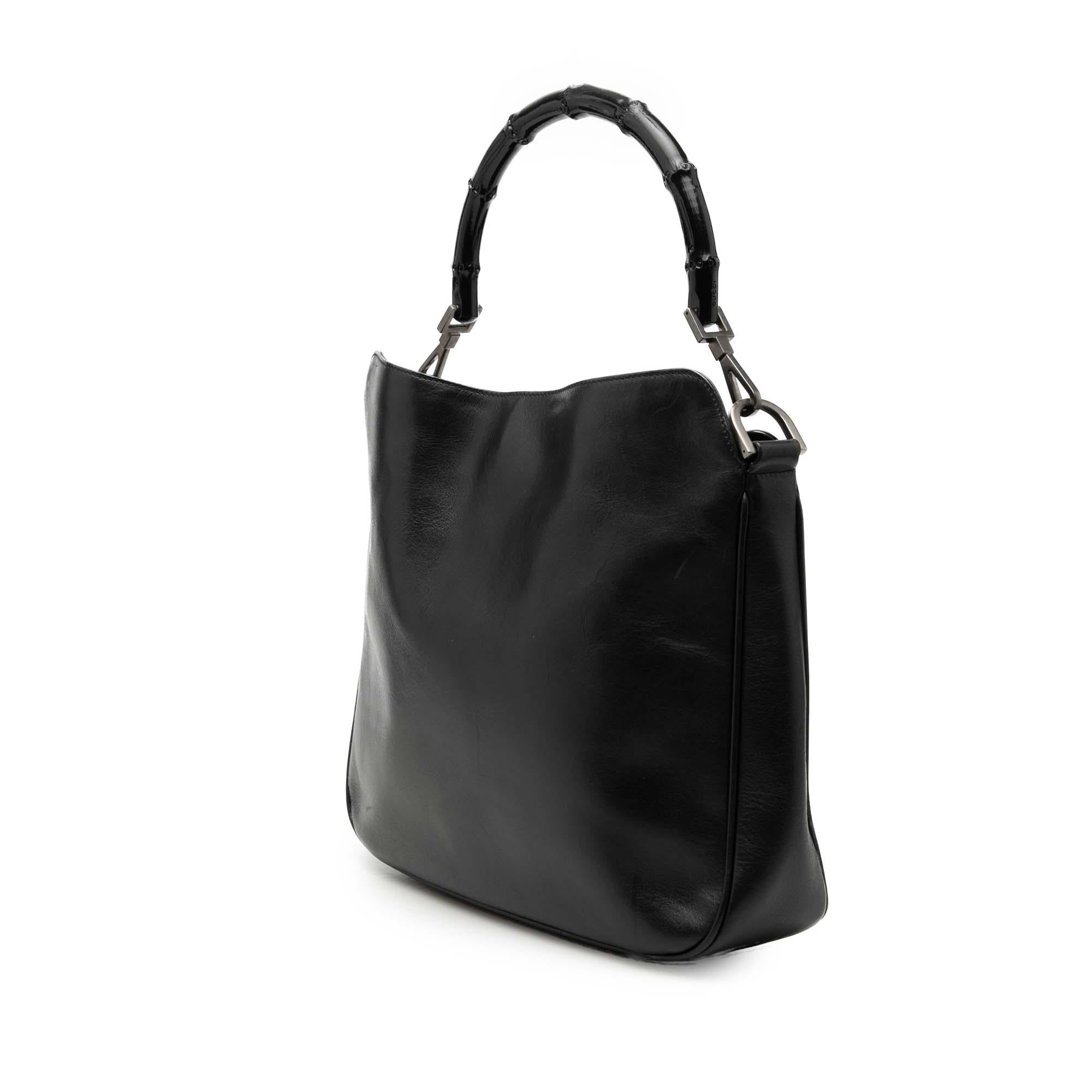 Gucci Leather Bamboo Satchel
