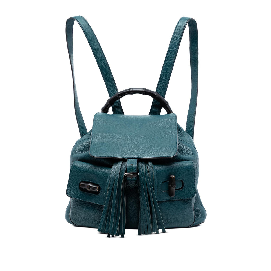 Gucci Leather Bamboo Tassel Backpack