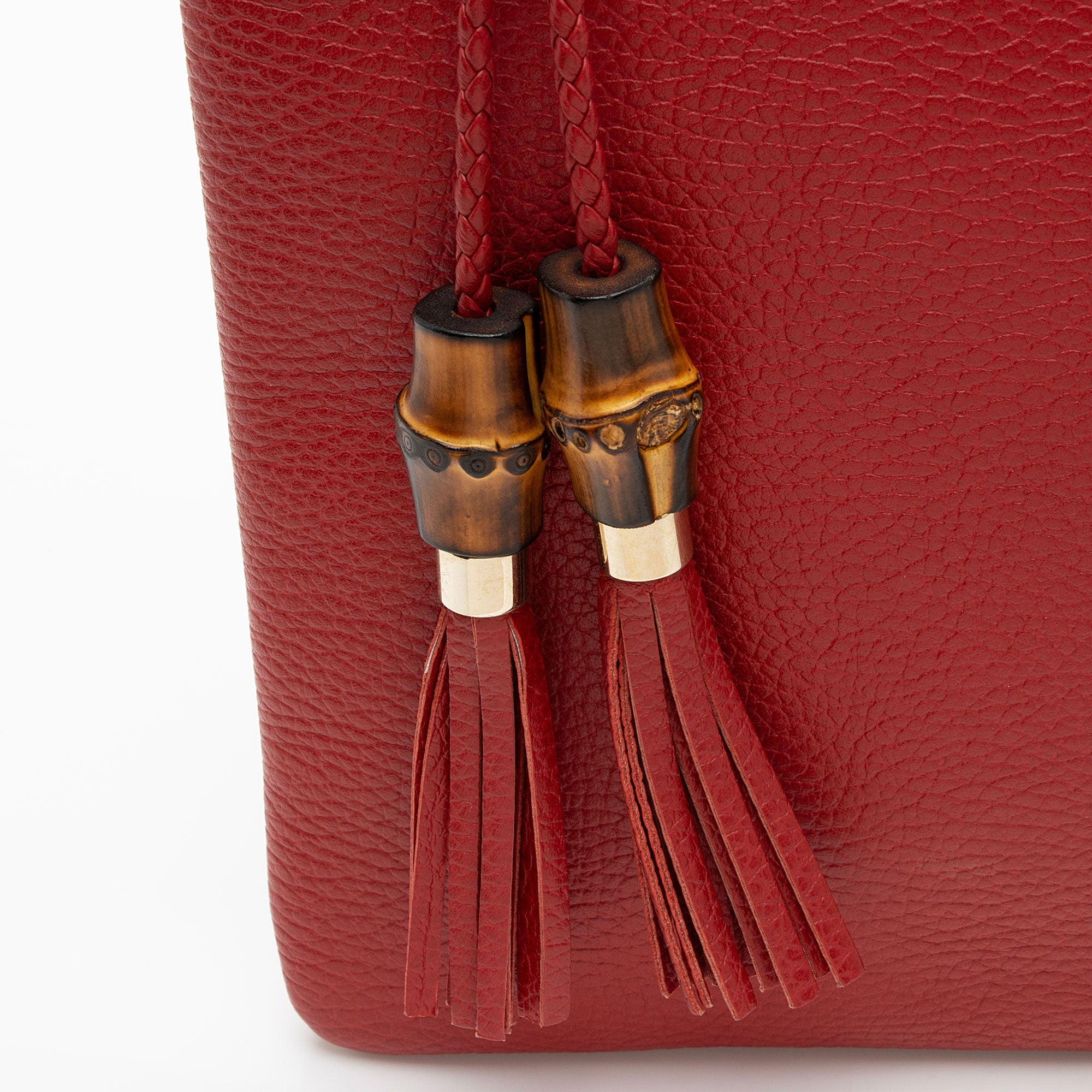 Gucci Leather Bamboo Tassel Zip Clutch (SHF-jOVRgR)