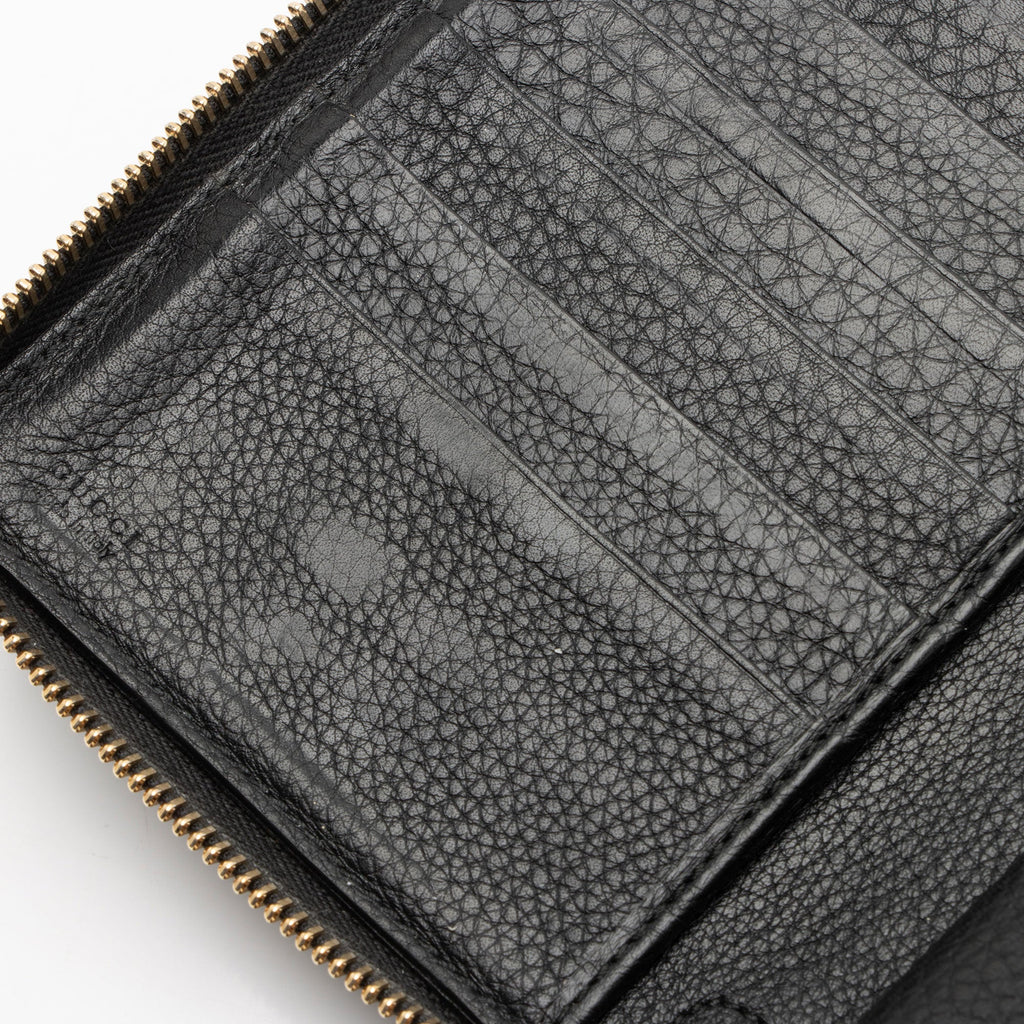 Gucci Leather Bamboo Zip Around Travel Wallet