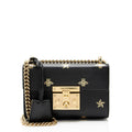 Gucci Leather Bee & Star Padlock Mini Shoulder Bag