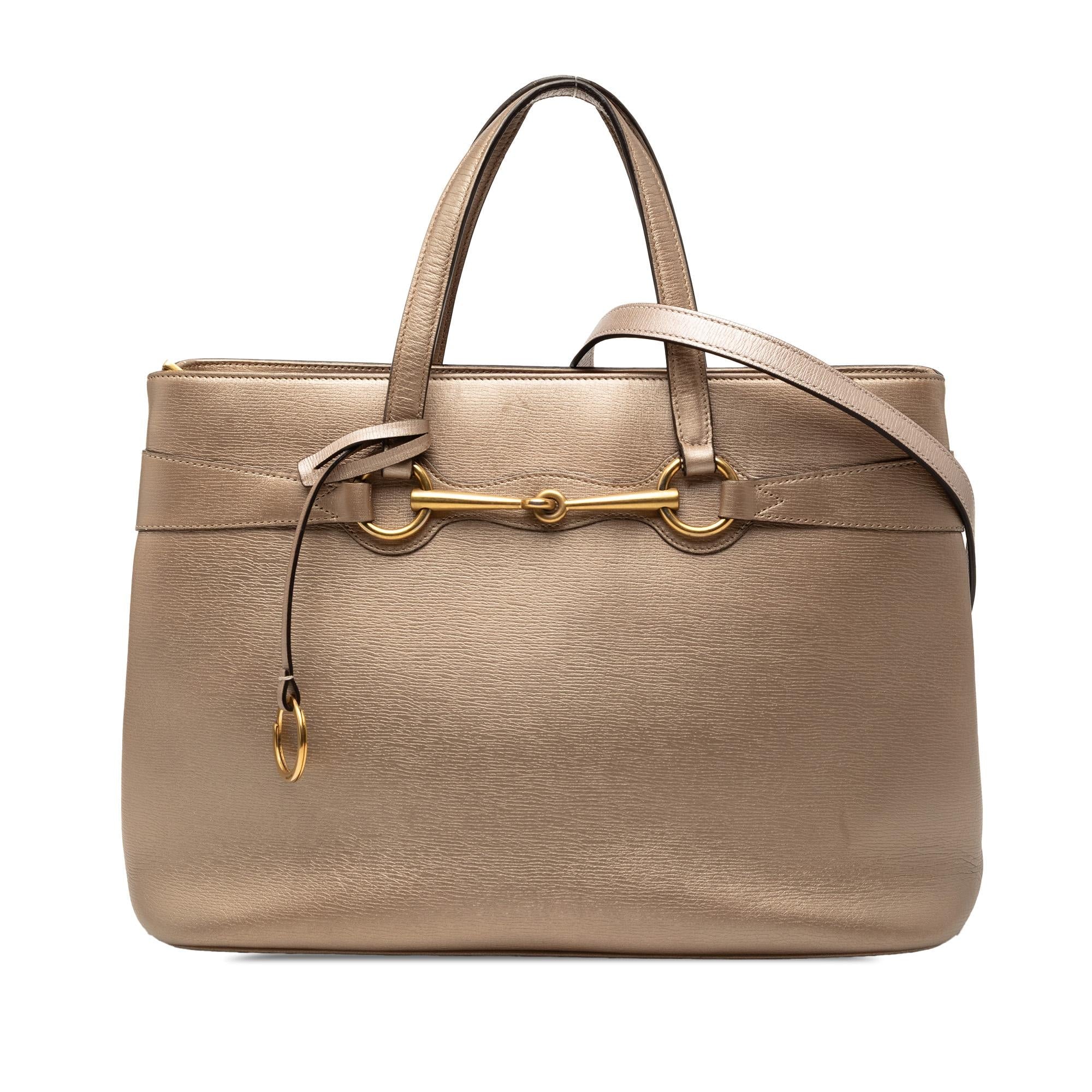 Gucci Leather Bright Bit Satchel