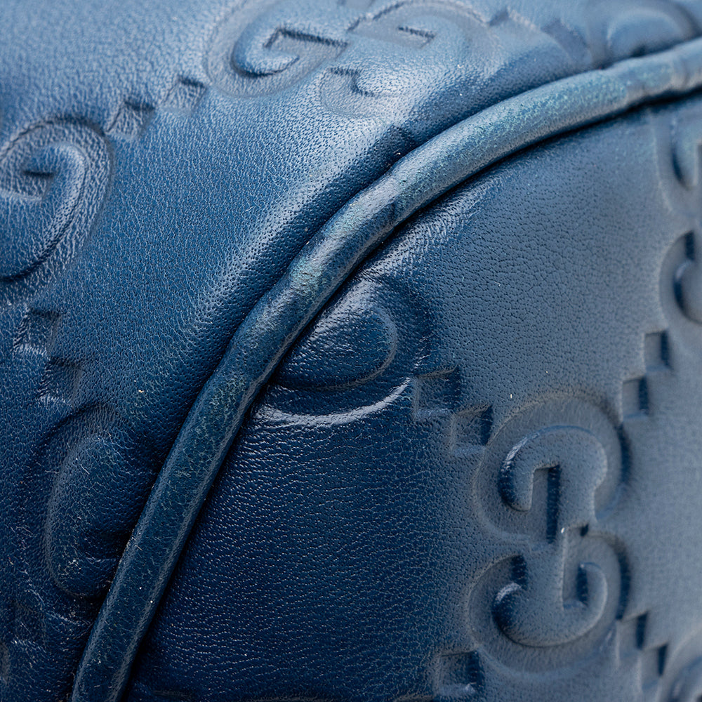 Gucci Leather Canvas Guccissima Hobo (SHF-19702)