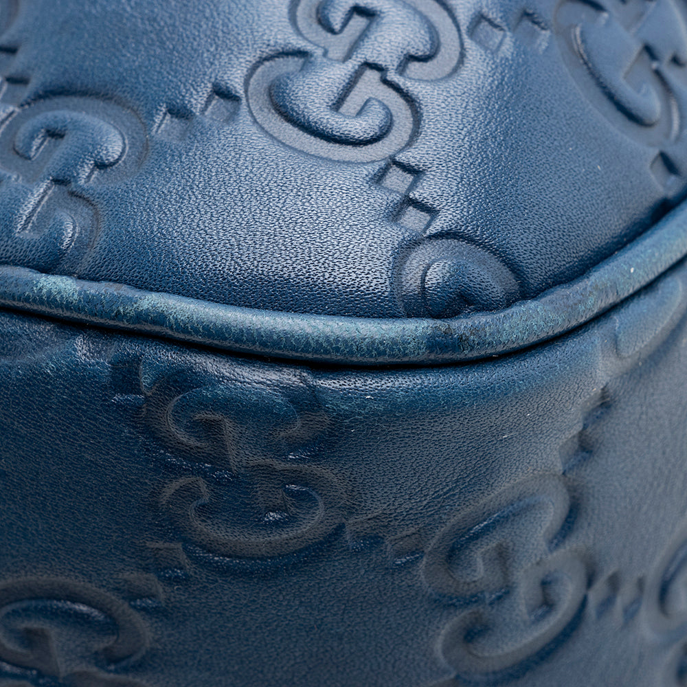 Gucci Leather Canvas Guccissima Hobo (SHF-19702)