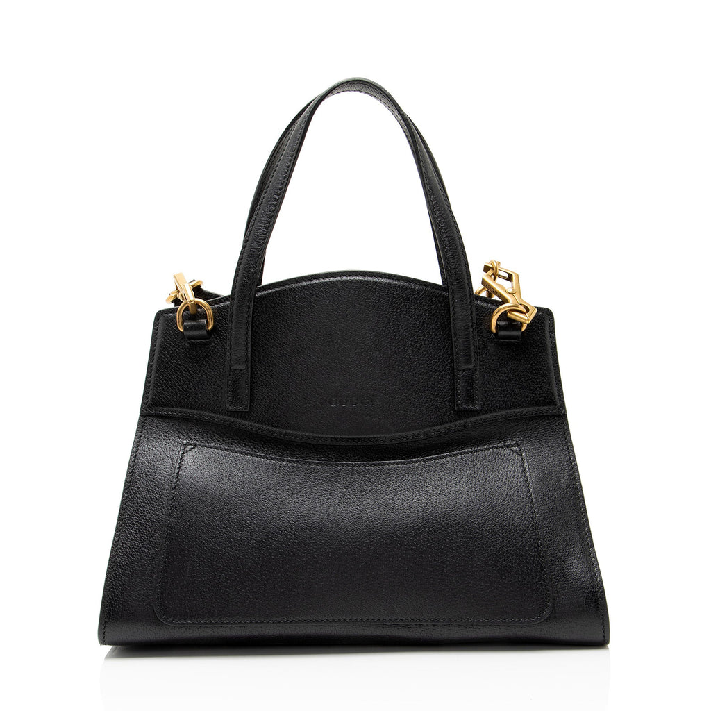 Gucci Leather Crystal Butterfly Linea Totem Top Handle