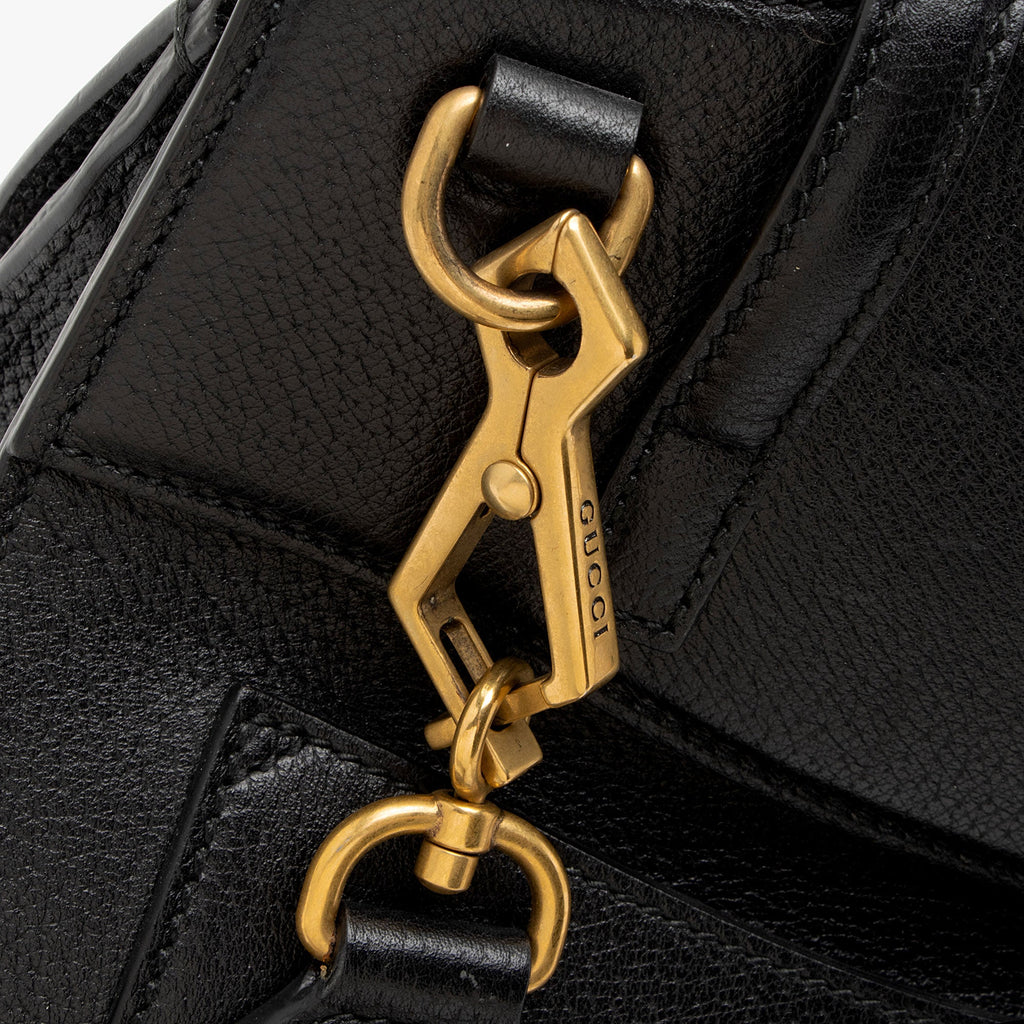 Gucci Leather Crystal Butterfly Linea Totem Top Handle